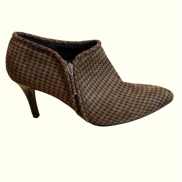 IMPO plaid brown and black booties zip zip. 3.5” heels size  10 - Picture 5 of 13